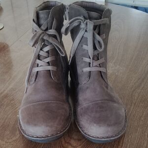Lace-Up Taupe Boots for Women